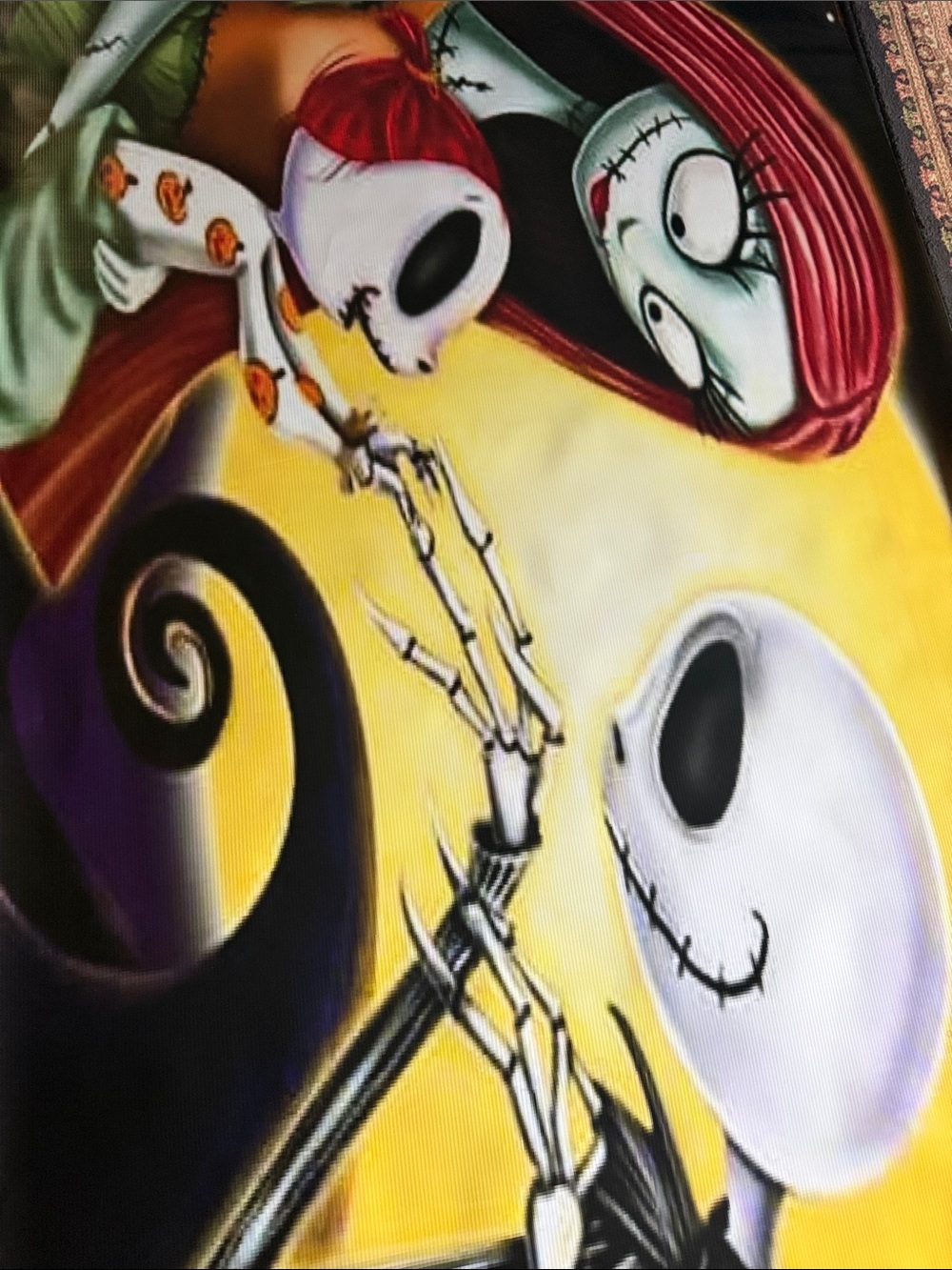 Nightmare-Inspired Yellow and Black Wall Art Print - Timeless Character Scene